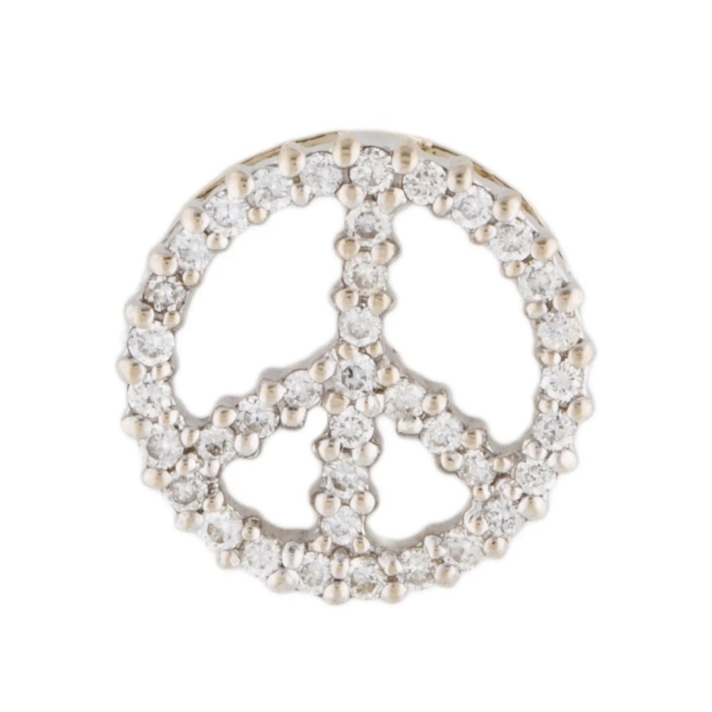 Roberto Coin 18k White Gold Peace Sign Necklace